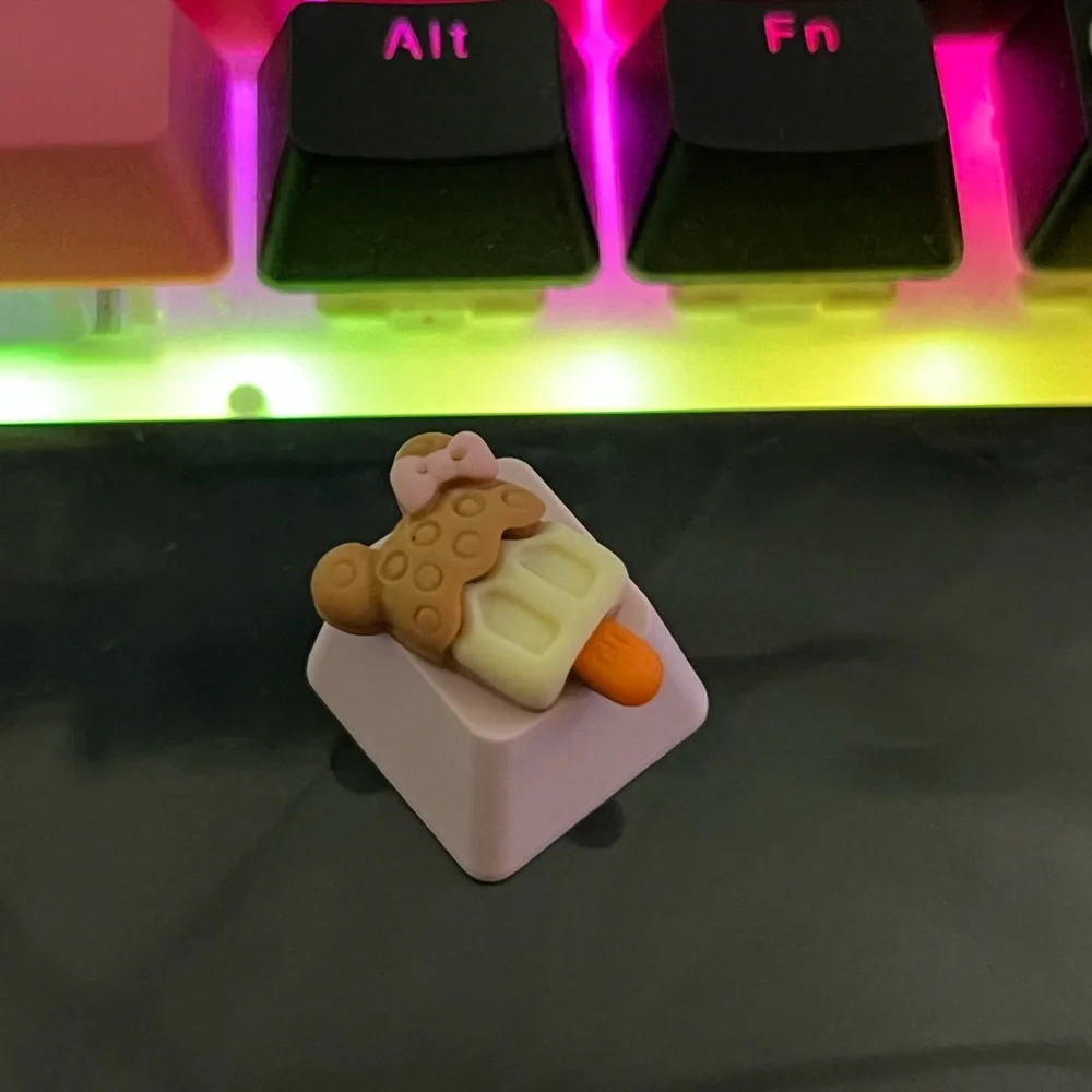 Cute popsicle light pink artisan Keycap, for OEM switches